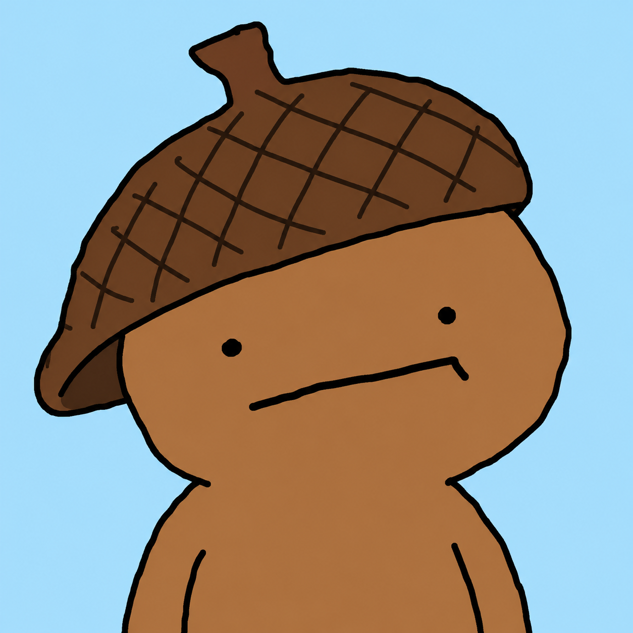 Original dubo portrait, with his oversized acorn hat